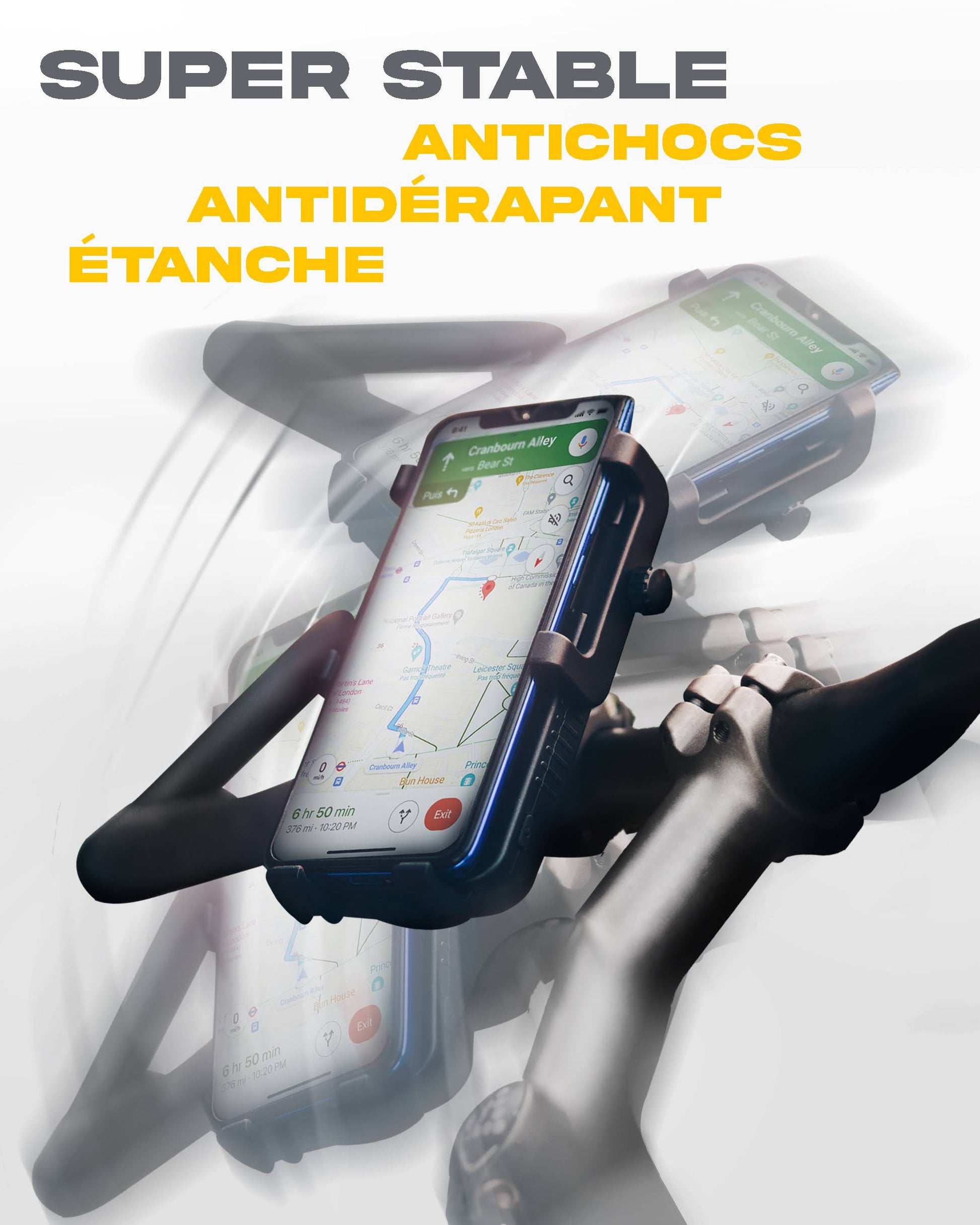 Cyclotron 5'000 mAh - Support de téléphone pour vélo et moto
