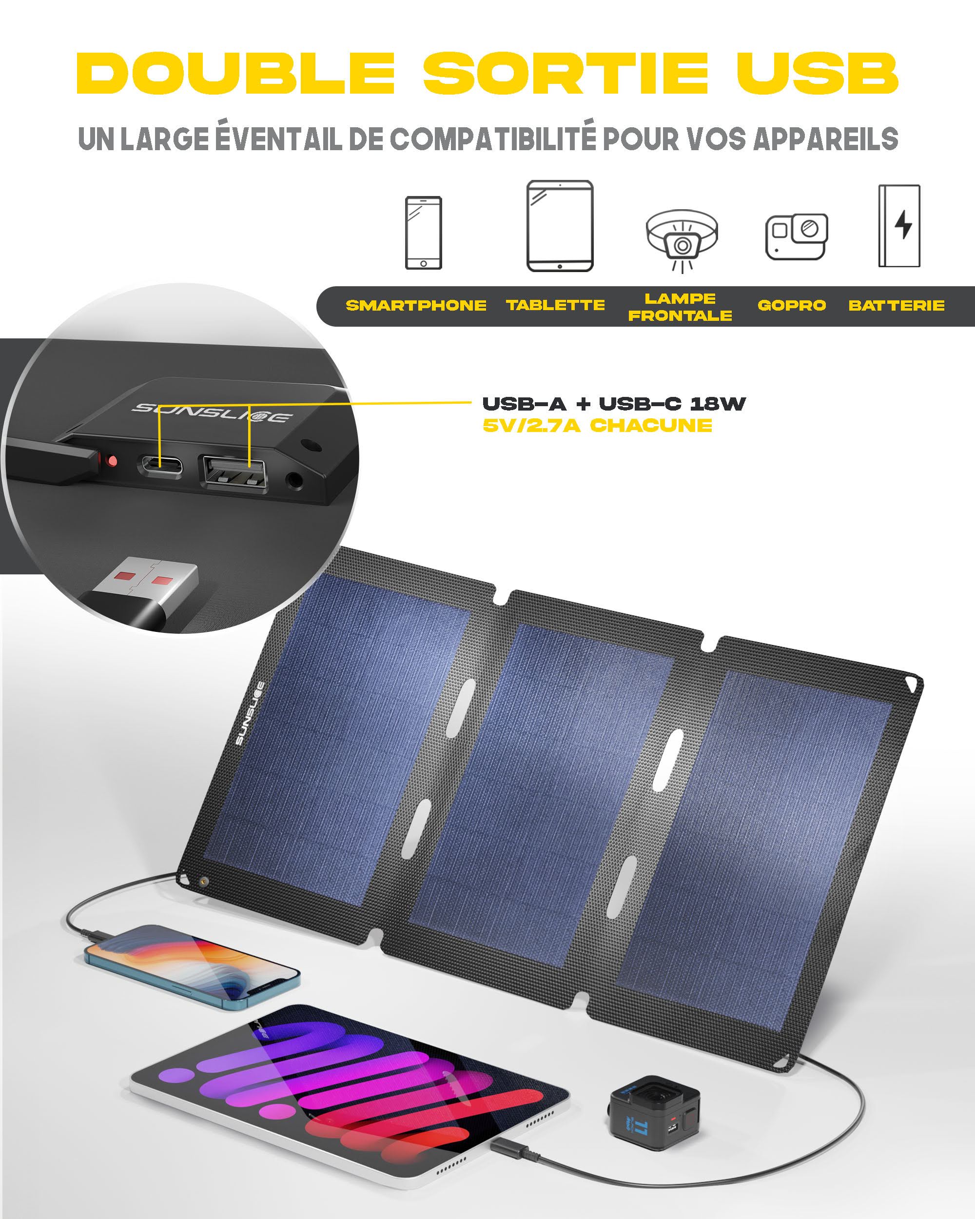 Fusion FLEX 18 Watts - Panneau Solaire Portable