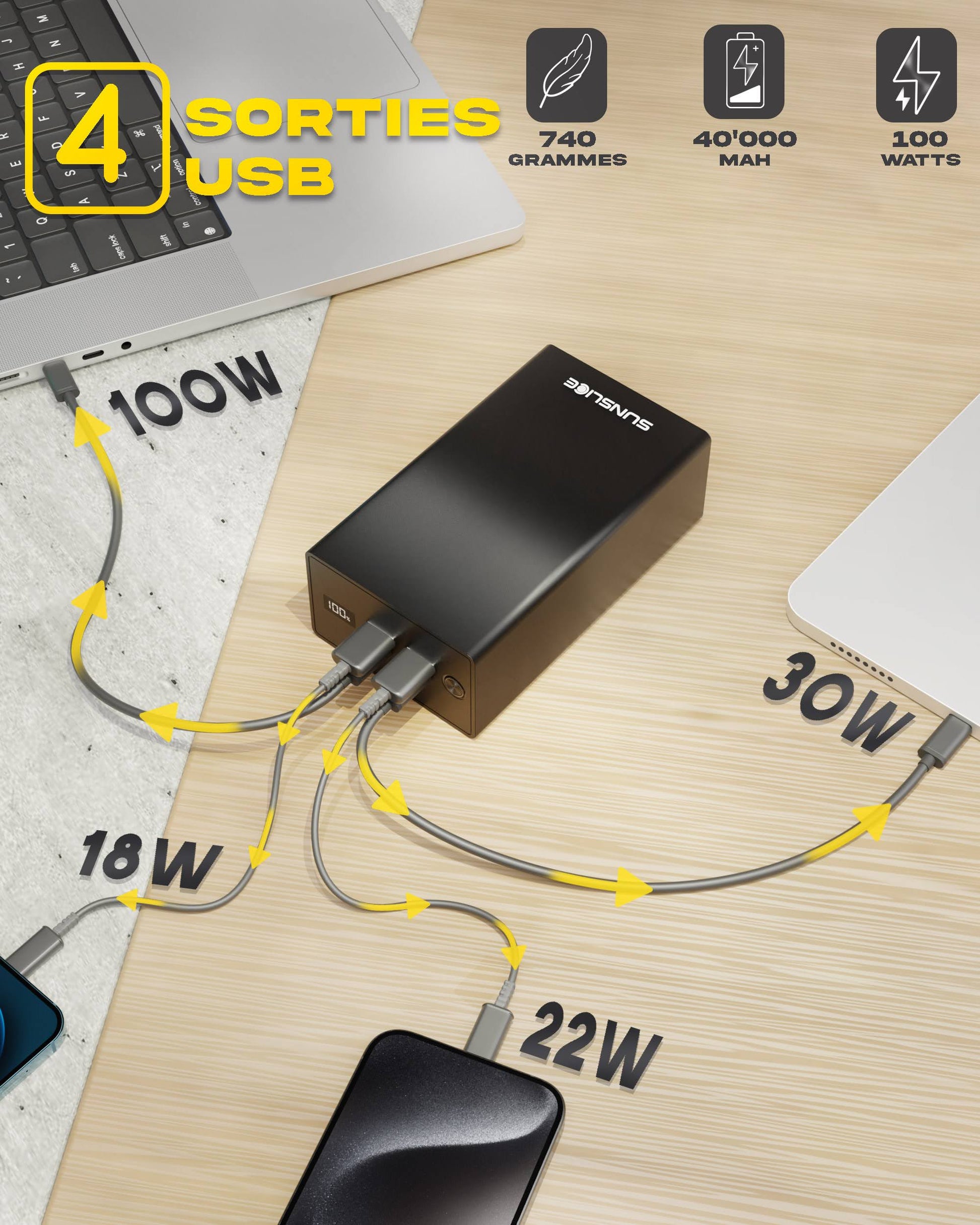 Gravity 40'000 mAh - Powerbank pour ordinateur portable