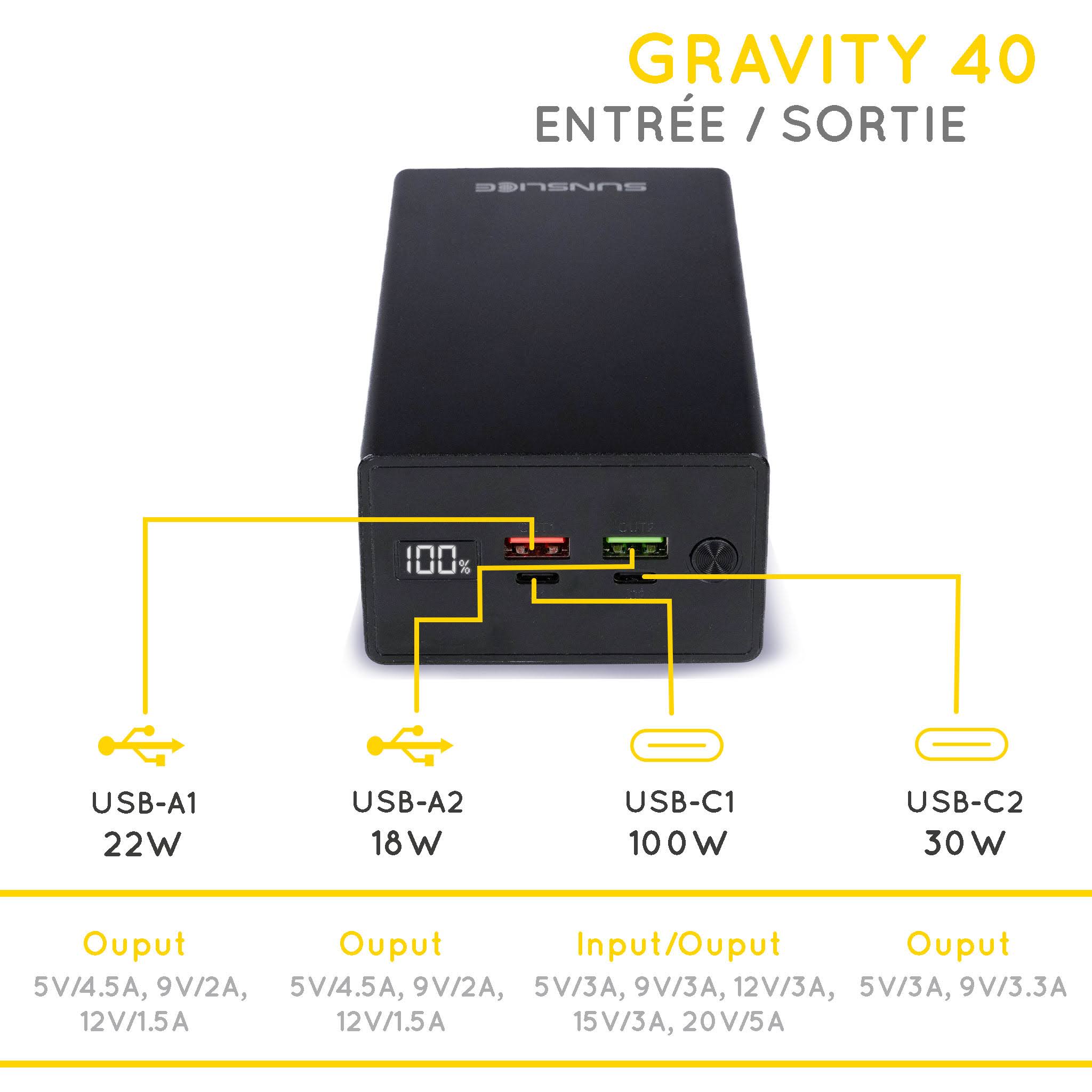 Gravity 40'000 mAh - Powerbank pour ordinateur portable