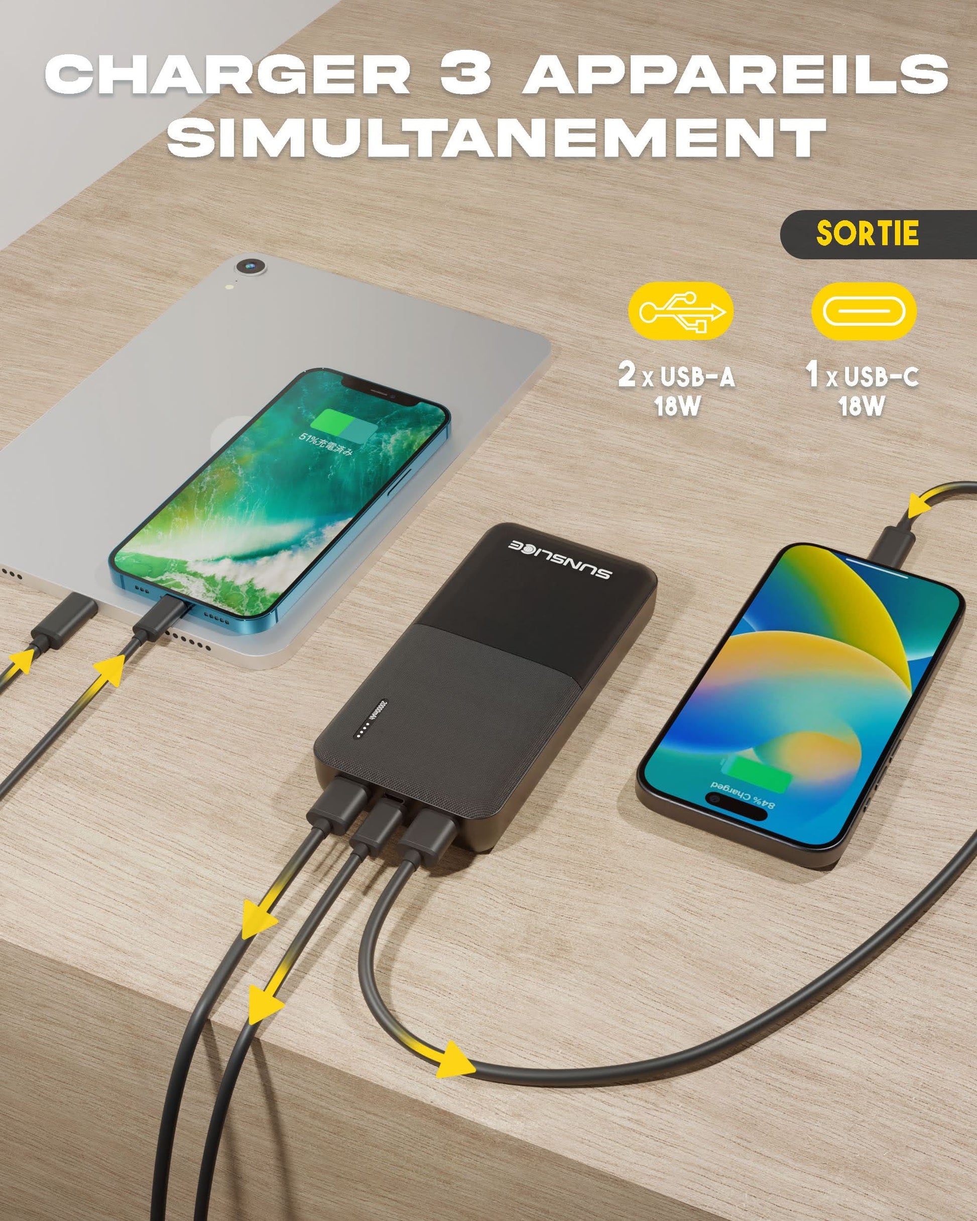 Gravity 20'000 mAh - Batterie Externe Puissante