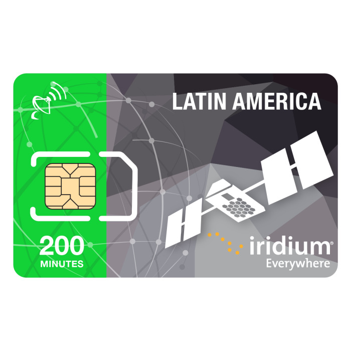 Carte Iridium prépayée Amérique Latine